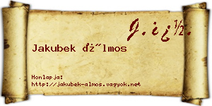 Jakubek Álmos névjegykártya